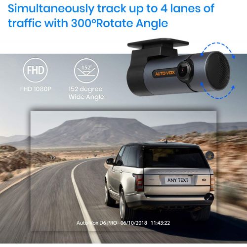  [아마존 핫딜] [아마존핫딜]AUTO-VOX D6 Pro 1080p WiFi Dash Cam, Gesture Photography Dashboard Camera with 300° Rotatable Lens and Looping Recording for Cars, Trucks, Vans, Trailers