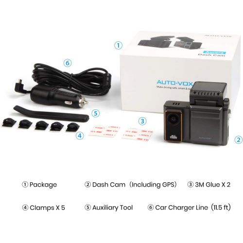  [아마존핫딜][아마존 핫딜] AUTO-VOX AUTO VOX Dual Dash Cam Front and Inside 1920x1080P,Infrared Night Vision,Integrated Design of Built-in GPS with Magnetic Bracket in Car Dashboard Camera, 24Hours Parking Mode,Sony