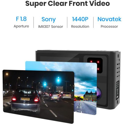  [아마존핫딜][아마존 핫딜] AUTO-VOX AUTO VOX Dual Dash Cam Front and Inside 1920x1080P,Infrared Night Vision,Integrated Design of Built-in GPS with Magnetic Bracket in Car Dashboard Camera, 24Hours Parking Mode,Sony