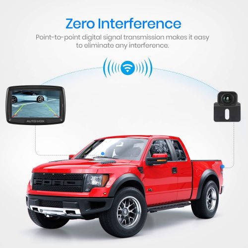  [아마존베스트]AUTO-VOX CS-2 Wireless Backup Camera Kit with Stable Digital Signal, 4.3’’ Monitor & Rear View Camera for Truck, Van, Camping Car, SUV