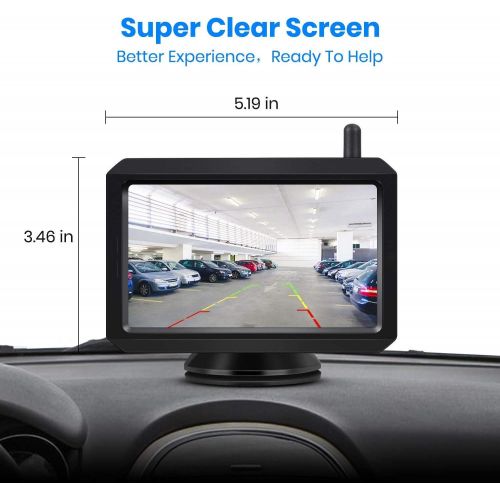  [아마존베스트]Upgrade 720P Digital Wireless Backup Camera,2 Cameras Channel Support, AUTO VOX W7PRO 5 TFT Monitors and IP68 Waterproof Wireless Rear View Camera for Car,Trucks,Trailer