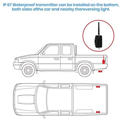  AUTO VOX M1 Reversing Camera with Monitor, IP68 Waterproof Car Camera for Parking, Parking Assistance Reversing Aid with Stable Signal Transmission, 4.3 Inch TFT LCD Rear View Scre