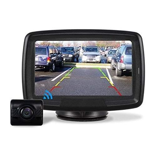  AUTO VOX Reversing Camera Wireless Set with 4.3 Inches / 11 cm LCD Monitor, Wireless Parking Aid 12 24 V with IP68 Waterproof Digital Reversing Camera with Good Night Vision (TD2)