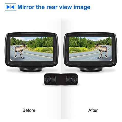  AUTO VOX Reversing Camera Wireless Set with 4.3 Inches / 11 cm LCD Monitor, Wireless Parking Aid 12 24 V with IP68 Waterproof Digital Reversing Camera with Good Night Vision (TD2)