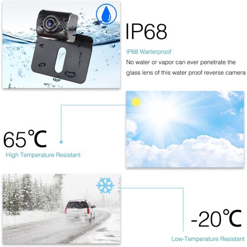  AUTO VOX Reversing Camera Wireless Set with 4.3 Inches / 11 cm LCD Monitor, Wireless Parking Aid 12 24 V with IP68 Waterproof Digital Reversing Camera with Good Night Vision (TD2)