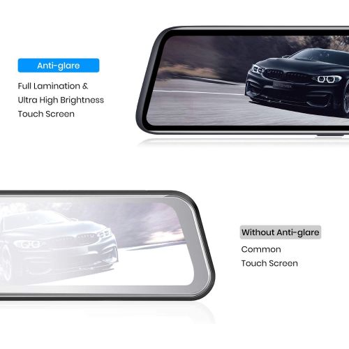  AUTO VOX V5 Mirror Dashcam 1080P Dual Dashcam Front Rear with GPS Tracking, Night Vision, Parking Mode, 9.35 Inch Full Touch Screen Rear view Mirror with Rear view Camera