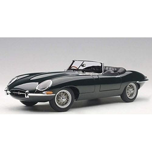 오토아트 AUTOart Jaguar E Type Series 1 3.8 Green with Metal Wire-Spoke Wheels 118 Diecast Model Car by Autoart 73604