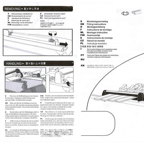  AUXMART AUTEX 22 Aluminum Universal Ski Snowboard Racks Car Snow Board Carrier Roof Mounted Ski Snowboard Carrier Rack Cross Bar Rooftop SnowPack