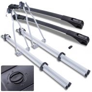 AUXMART For Toyota RAV4 Adjustable Black Aluminum Roof Mount Cross Bar Slide Rails OE Style + Bicycle Carrier Upright Lock Pair