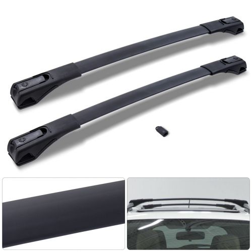  AUXMART For Toyota RAV4 Adjustable Black Aluminum Roof Mount Cross Bar Slide Rails OE Style + Bicycle Carrier Upright Lock Pair