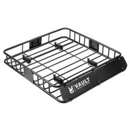 AUXMART Vault Cargo Management Universal Roof Basket Heavy Duty Cargo Roof Carrier Rack Ideal for Hauling Luggage, Spare tire, and Camping Gear - Roof Rack for SUV/Truck/Car (L 44 x W 39 x