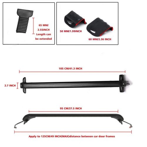  AUXMART ZhanGe Adjustable Aluminum 43 Roof Rack Cross Bar/Crossbars/Car Luggage Rack/Top Luggage Carrier System Window Frame w/Anti-Theft Lock and Keys Size 105cmx6cmx7cm for 2000-2016 Sub