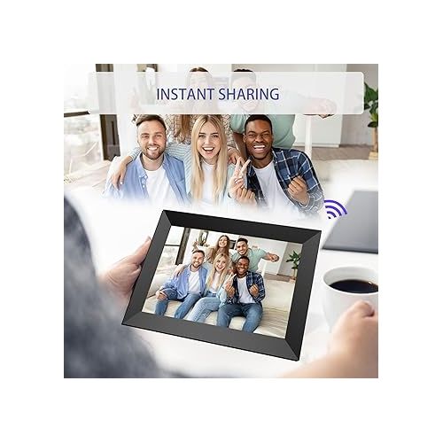  10.1 Inch WiFi Digital Picture Frame - Digital Photo Frame,1280x800 IPS HD Touch Screen, Auto-Rotate,Built-in 32GB Storage, Share photos and videos easily from app Anywhere