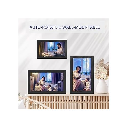  10.1 Inch WiFi Digital Picture Frame - Digital Photo Frame,1280x800 IPS HD Touch Screen, Auto-Rotate,Built-in 32GB Storage, Share photos and videos easily from app Anywhere