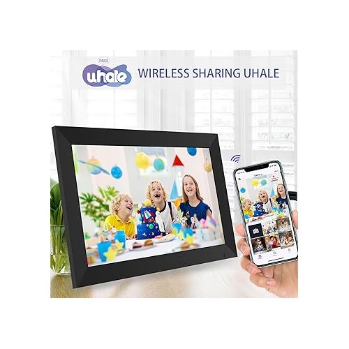  10.1 Inch WiFi Digital Picture Frame - Digital Photo Frame,1280x800 IPS HD Touch Screen, Auto-Rotate,Built-in 32GB Storage, Share photos and videos easily from app Anywhere