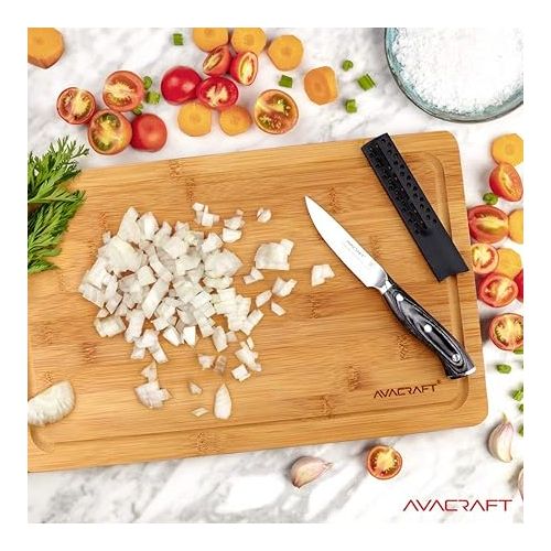  AVACRAFT Kitchen Paring Knife, High Carbon German 1.4116 Stainless Steel Knife, Cutting Chopping Carving Knife, Ergonomic Wooden Handle, 3.5 inch knife with Custom Storage Case