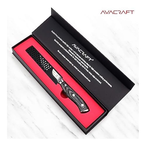  AVACRAFT Kitchen Paring Knife, High Carbon German 1.4116 Stainless Steel Knife, Cutting Chopping Carving Knife, Ergonomic Wooden Handle, 3.5 inch knife with Custom Storage Case