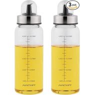 AVACRAFT Glass Olive Oil Dispenser Bottle with Pour Spouts, Measurement Marks on the Oil container for Healthy Cooking, Olive Oil Bottle, Oil and Vinegar Dispenser 10OZ, Set of Two (OC3)