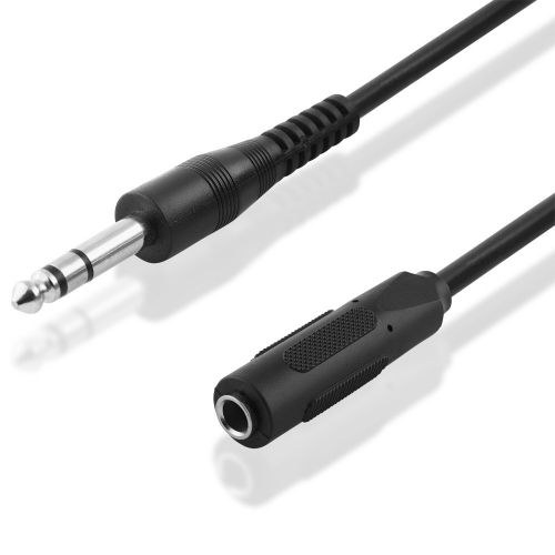  [아마존베스트]AVE-A Audio-Zubehoer Best Plug 5m stereo audio cable extension aux in out/6.3mm Male to 6.3mm stereo Jack Female/Black