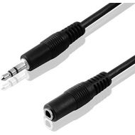 [아마존베스트]AVE-A Audio-Zubehoer Best Plug 5m stereo audio extension aux in out cable 3.5mm male to 3.5mm Female Jack/Black