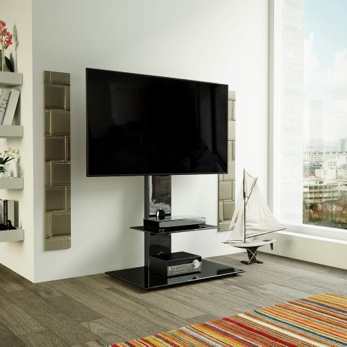  [아마존베스트]AVF FSL700LEB-A Lesina TV Floor Stand with TV Mounting Column for 32-inch to 65-Inch TVs, Black