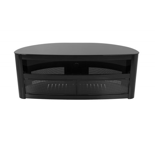  AVF Affinity Plus - Burghley Plus 1250 Curved TV Stand (Black/Black Glass)