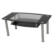 AVF T12-A Black Glass & Chrome Coffee Table