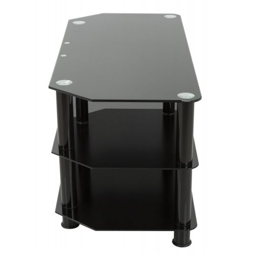  AVF SDC1000CMBB-A TV Stand with Cable Management for up to 50-inch TVs, Black Glass, Black Legs
