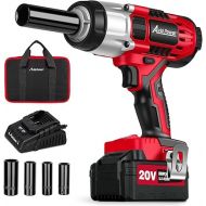 AVID POWER Cordless Impact Wrench, 1/2 Impact Gun w/Max Torque 330 ft lbs (450N.m), Power Impact Torque Wrench w/ 3.0A Li-ion Battery, 4 Pcs Impact Sockets and 1 Hour Fast Charger