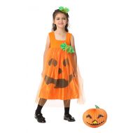 AVIDE Girls Pumpkin Costume Halloween Orange Pumpkin Dress for Kids Toddle 3-8years