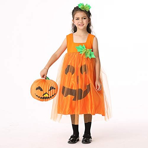  AVIDE Girls Pumpkin Costume Halloween Orange Pumpkin Dress for Kids Toddle 3-8years