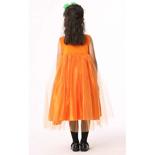  AVIDE Girls Pumpkin Costume Halloween Orange Pumpkin Dress for Kids Toddle 3-8years