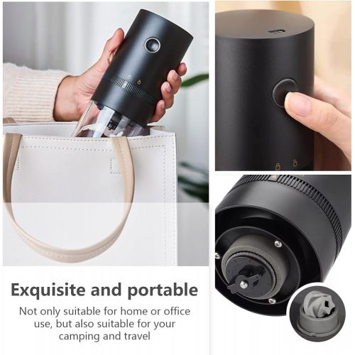  AVNICUD Portable Coffee Grinder Electric, Adjustable Burr Mill Coffee Grinder with Multi Grind Settings for Coffee Beans, Conical Burr Coffee Grinder with USB Rechargeable for Fres