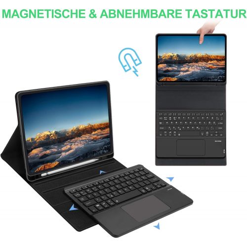  [아마존베스트]AVNICUD Keyboard Case with Touchpad for iPad Air 4th Generation 10.9 Inch 2020/iPad Pro 11 Inch 2020/2018, Bluetooth German QWERTZ Illuminated Keyboard with Protective Case, TrackP