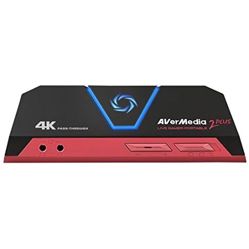  AVerMedia Live Gamer Portable 2 Plus, 4K Pass-Through, 4K Full HD 1080p60 USB Game Capture, Ultra Low Latency, Record, Stream, Plug & Play, Party Chat for Xbox, Playstation, Ninten