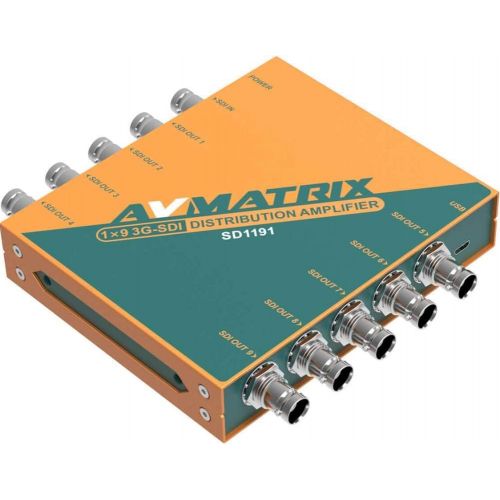  [아마존베스트]Avmatrix SD1191 SDI Video Splitter 3G/HD/3G-SDI has 1 Input 9 Output Distribution Amplifier Support 1080P for Projector Monitor