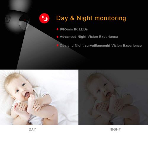  AVstart WiFi Home Security Camera HD 1080P Baby Monitor, Wireless Security Surveillance with Night Vision Activity Detection Alert for Baby/Pets, Remote Security Camera System Indoor