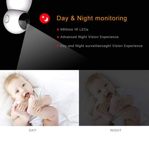  AVstart WiFi Home Security Camera HD 1080P Baby Monitor, Wireless Security Surveillance with Night Vision Activity Detection Alert for Baby/Pets, Remote Security Camera System Indoor