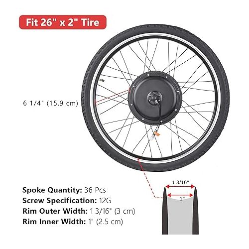  AW Electric Bike Conversion Kit 48V 1000W 26