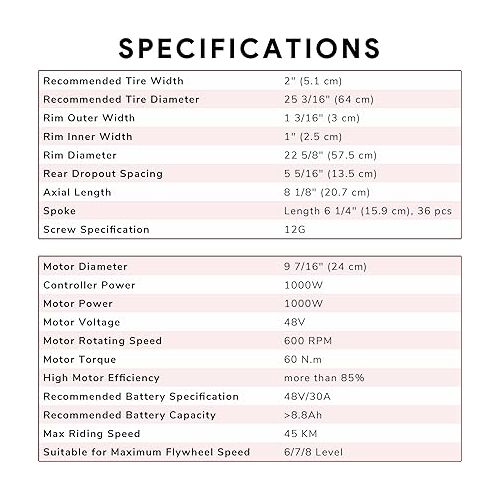  AW Electric Bike Conversion Kit 48V 1000W 26