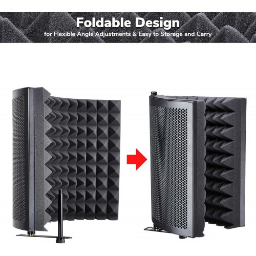  AW Studio Microphone Isolation Shield Acoustic Foam Panel Sound Absorbing Vocal Recording Panel Stand Mount