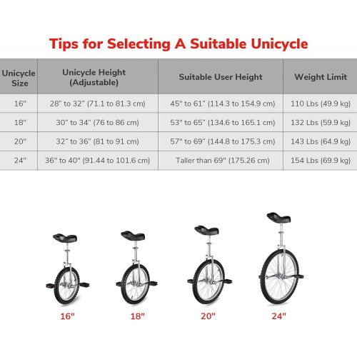  AW 24 Inch Wheel Unicycle Leakproof Butyl Tire Wheel Cycling Outdoor Sports Fitness Exercise Health