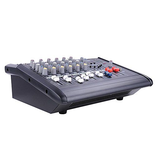  AW 6 Channel Professional Powered Mixer with USB Slot Power Mixing 110V