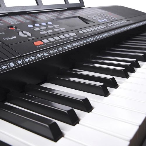  AW 61 Key Full Size Electronic Music Keyboard Electric Piano LCD Display USB Input MP3 Black