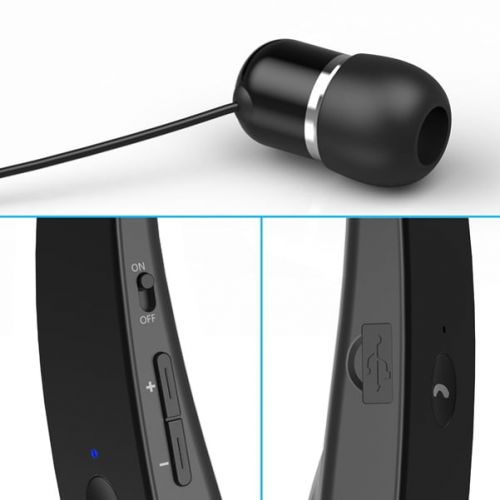  AWAccessory Neckband HiFi Sound Wireless Headset with Retracting Earbuds for T-Mobile ZTE ZMax Pro Z981 - AT&T ZTE Grand X4 - T-Mobile ZTE Grand X Max 2