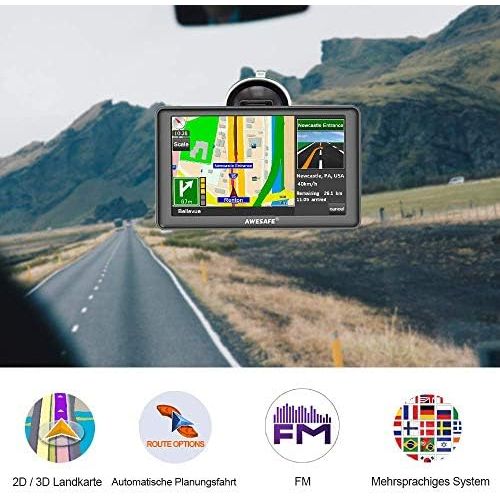  [아마존베스트]AWESAFE Navigation for Car Truck 7 Inch/17.8 cm Navigation Devices with 2020 Europe Maps Lifetime Free Map Update