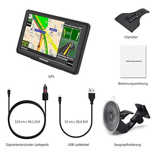  [아마존베스트]AWESAFE Navigation for Car Truck 7 Inch/17.8 cm Navigation Devices with 2020 Europe Maps Lifetime Free Map Update