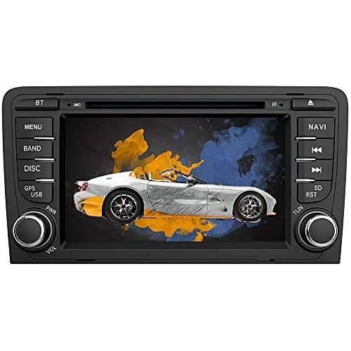  [아마존베스트]-Service-Informationen AWESAFE Car radio with navigation system for Audi, supports DAB+ CD DVD SD USB Bluetooth MirrorLink steering wheel control double DIN RDS radio