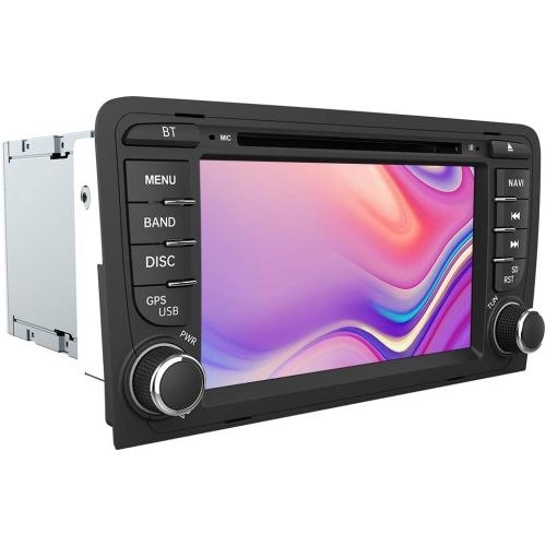  [아마존베스트]-Service-Informationen AWESAFE Car radio with navigation system for Audi, supports DAB+ CD DVD SD USB Bluetooth MirrorLink steering wheel control double DIN RDS radio