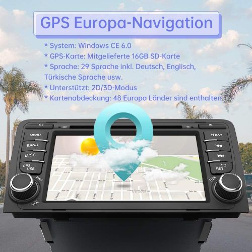  [아마존베스트]-Service-Informationen AWESAFE Car radio with navigation system for Audi, supports DAB+ CD DVD SD USB Bluetooth MirrorLink steering wheel control double DIN RDS radio